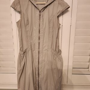 Gray Hooded Zip-Up Dress Size XL